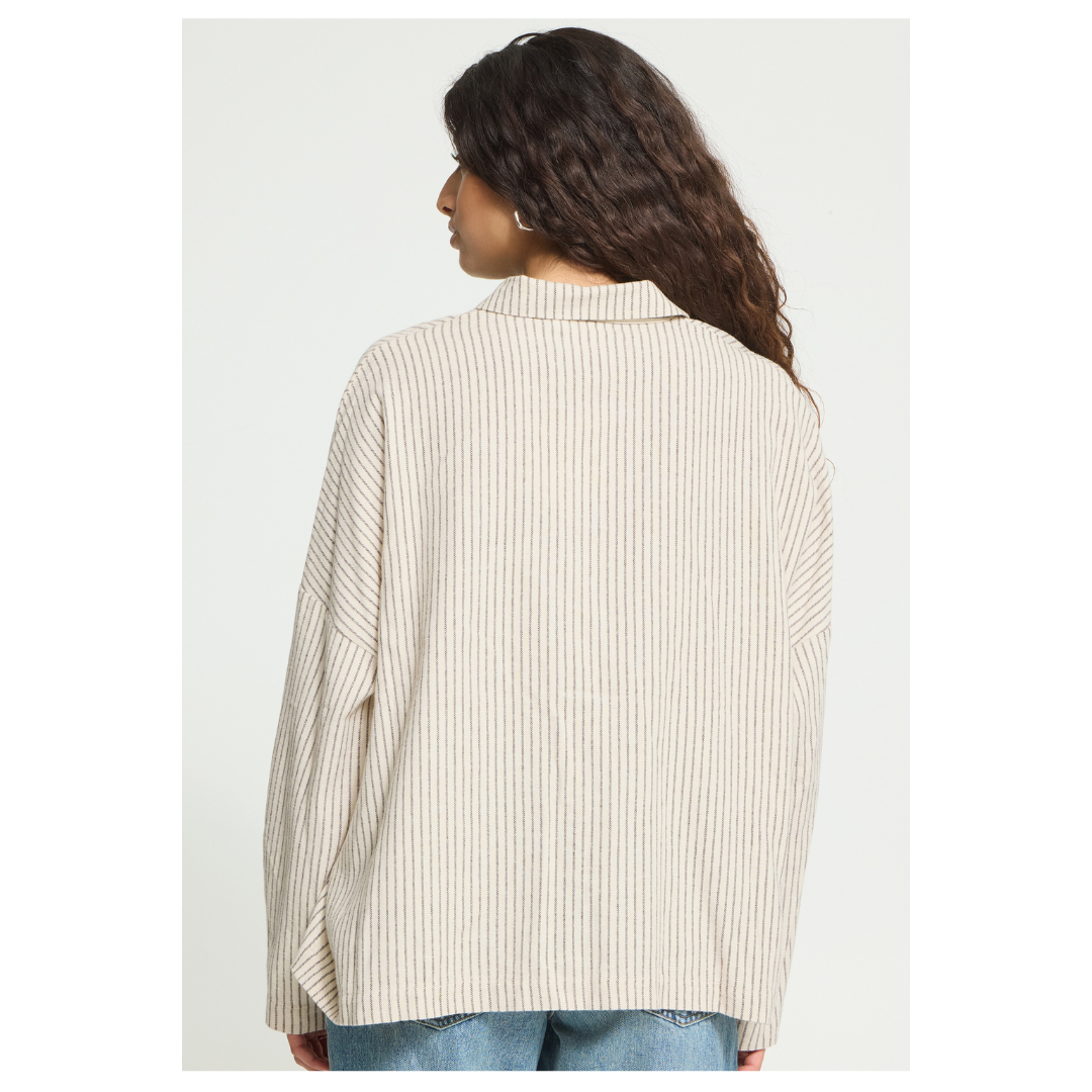 Ichi Amanna Shirt Birch/Coffee 20126738