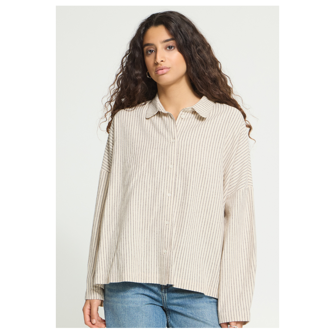 Ichi Amanna Shirt Birch/Coffee 20126738