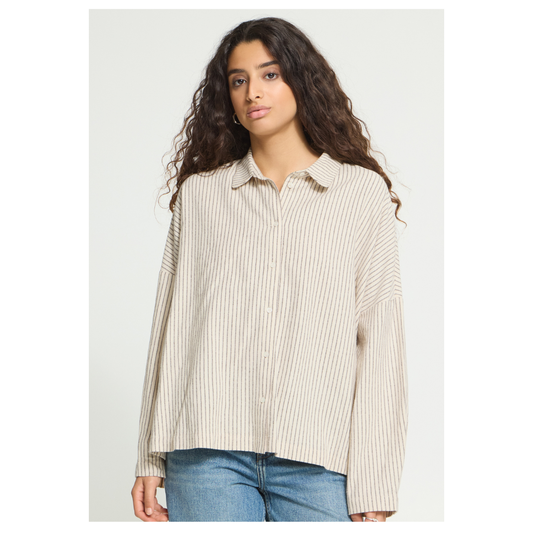 Ichi Amanna Shirt Birch/Coffee 20126738
