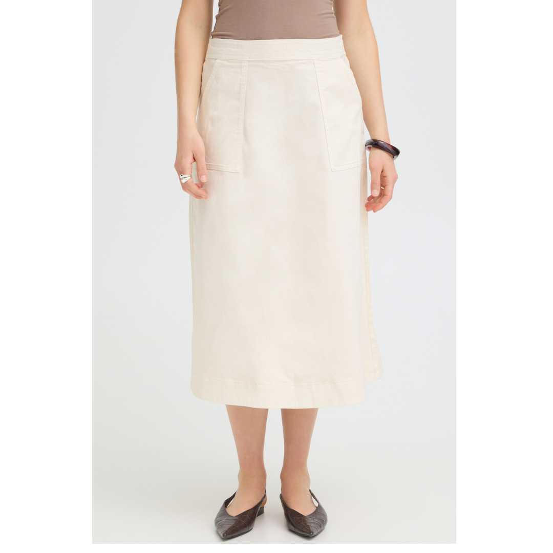 Fransa Twill Skirt Whisper White 20618393