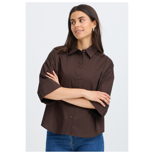Fransa Cleo Shirt Hot Fudge 20618419