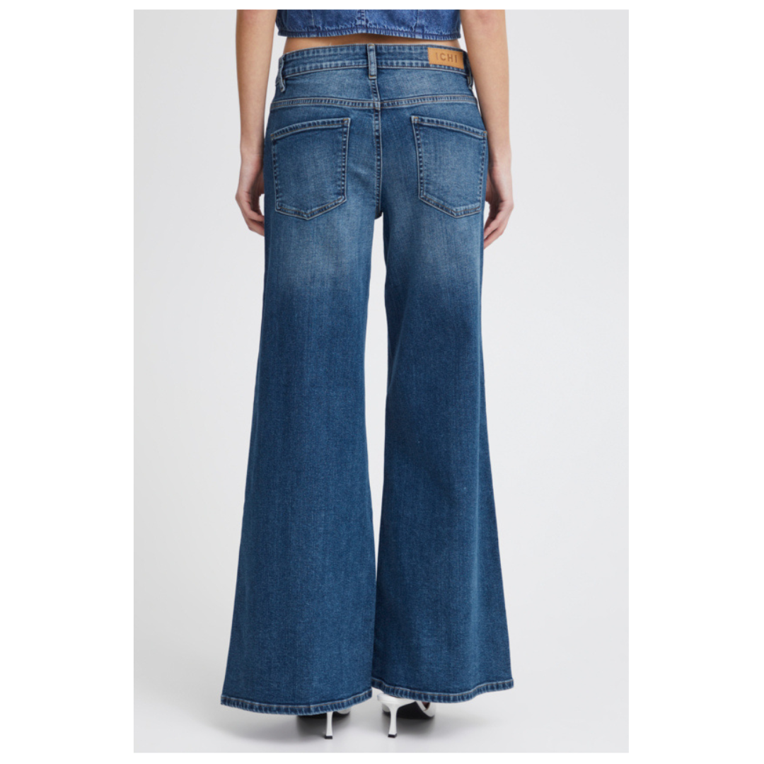 Ichi Twiggy Wide Jeans Medium Blue 20119022