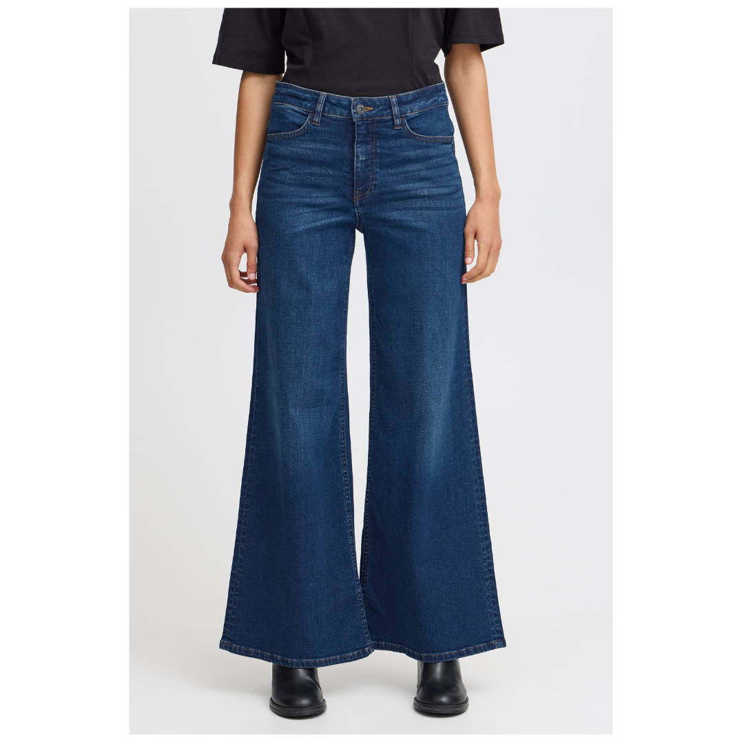 Ichi Twiggy Wide Jeans Dark Blue 20119022