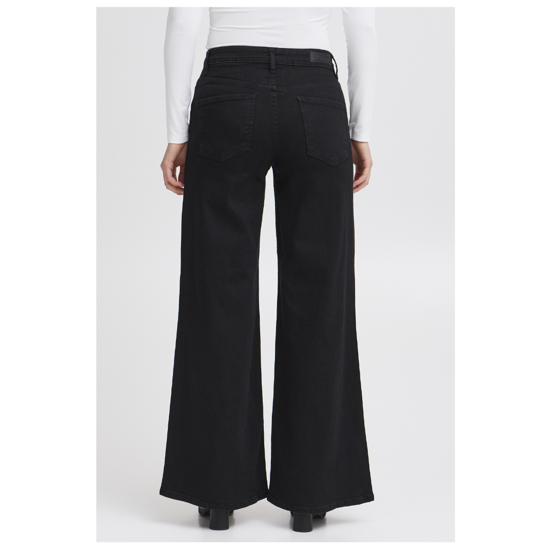 Ichi Twiggy Wide Jeans Black 20119022