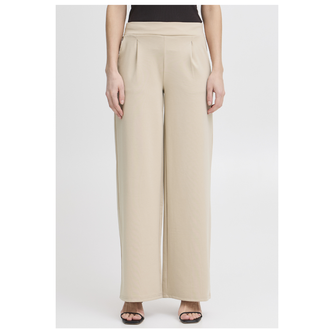 Ichi Kate Sus Long Wide Casual Pants Doeskin 20118337