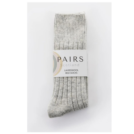 Pairs Lambswool Bed Socks Grey