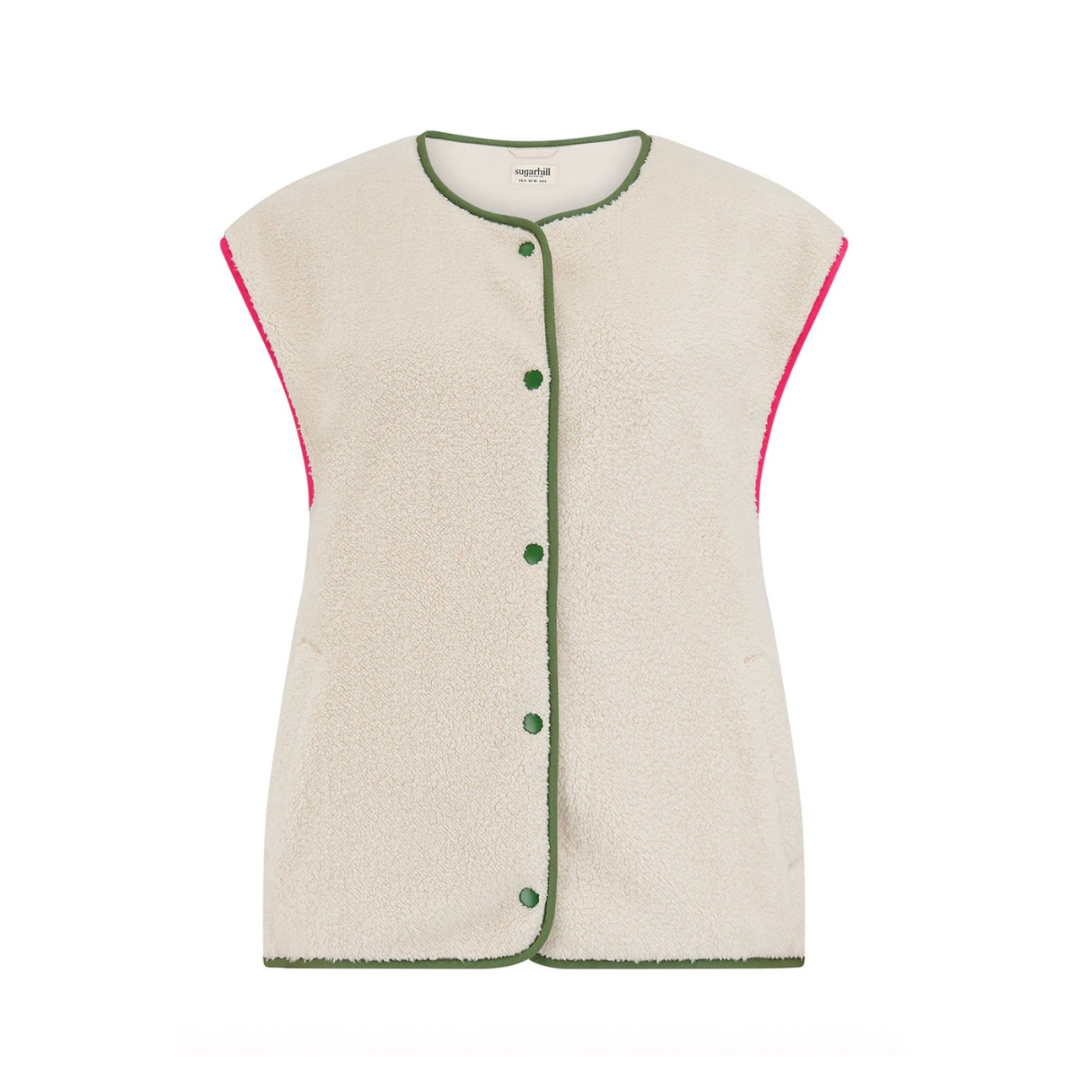 Sugarhill Brighton Sophie Fleece Gilet Oatmeal J0027