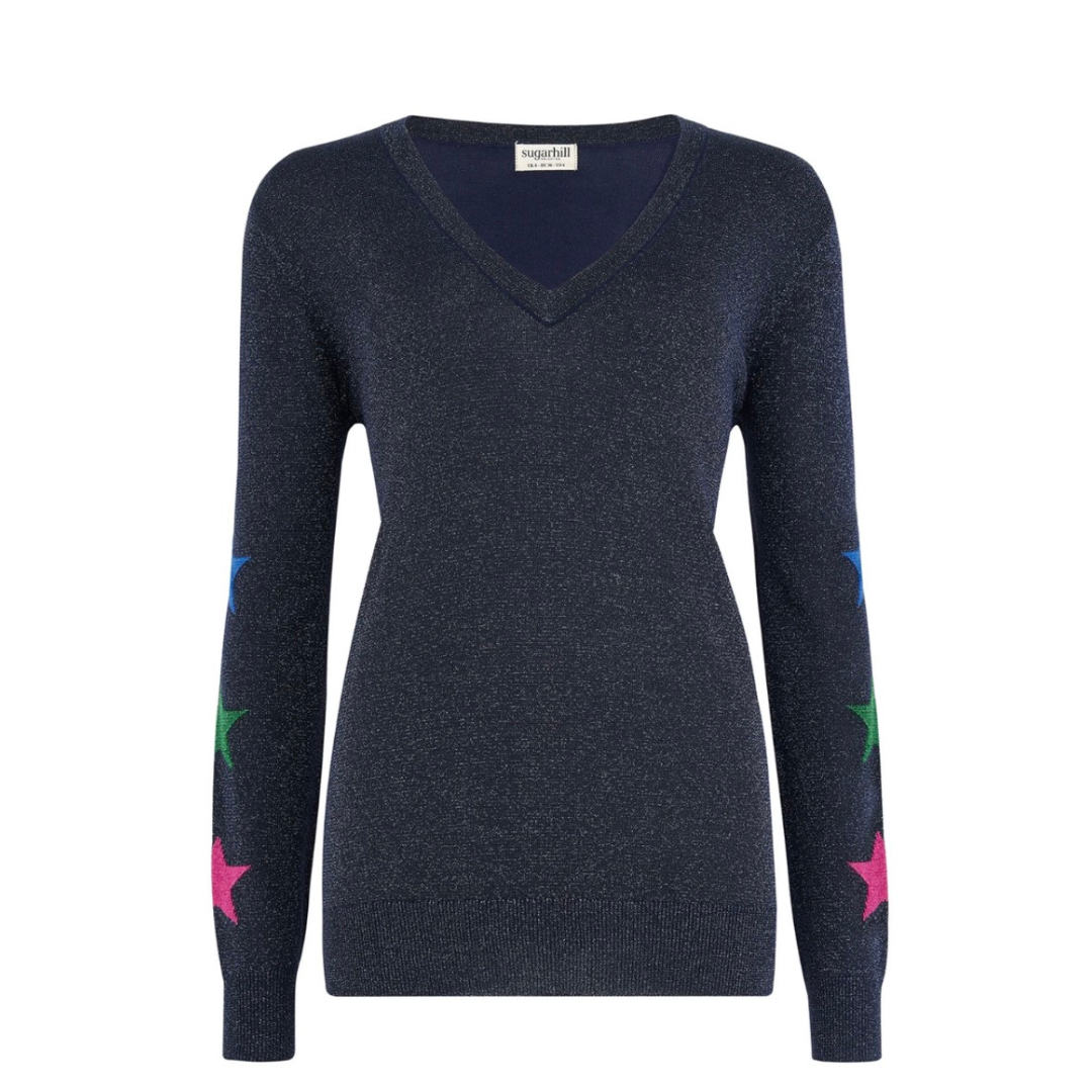 Sugarhill Brighton Marcella Jumper Navy Stars K1060