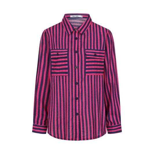 Alice Collins Vivian Shirt Navy/Fuchsia 035A324